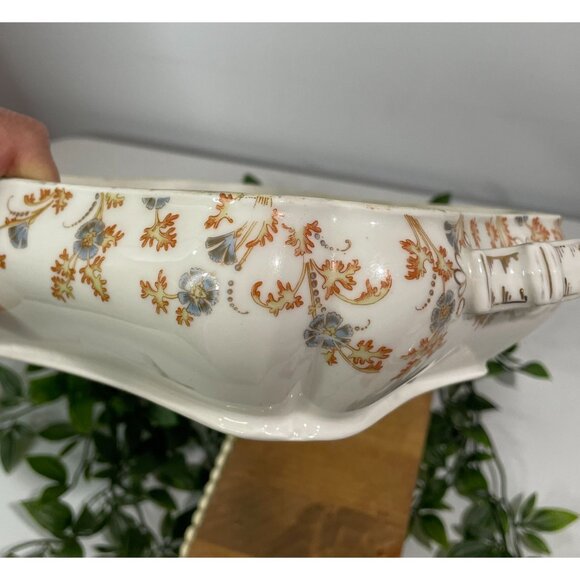Antique H&C Limoges France Porcelain Covered Vegetable Tureen Dish Floral Design - Picture 5 of 16